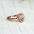thumbnail image 3 of HeartsAndYou 3ct Pear Cut Natural Morganite Ring 100% 14k SOLID Rose Gold & Moissanite Halo, 3 of 9