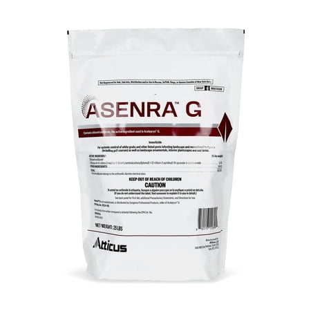Asenra G Insecticide Granules (25-LB) Season Long Grub Killer – 0.02% Chlorantraniliprole - Kills White Grubs, Caterpillars, Adult Beetles & More (Season-Long Control – 4-Months)