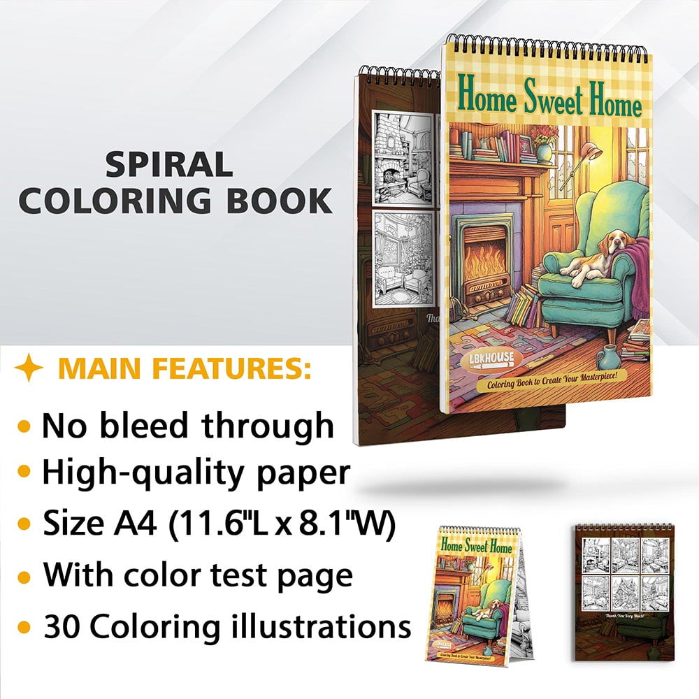TPLHOUSE Christmas Country Town Coloring Book Spiral Bound for Adult, Premium Cover