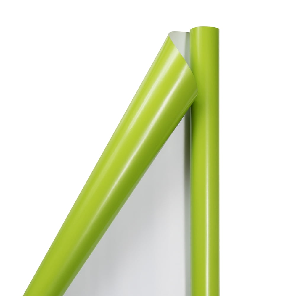 JAM Paper Glossy Lime Green Wrapping Paper, All Occasion, 25 Sq ft, 1/Pack