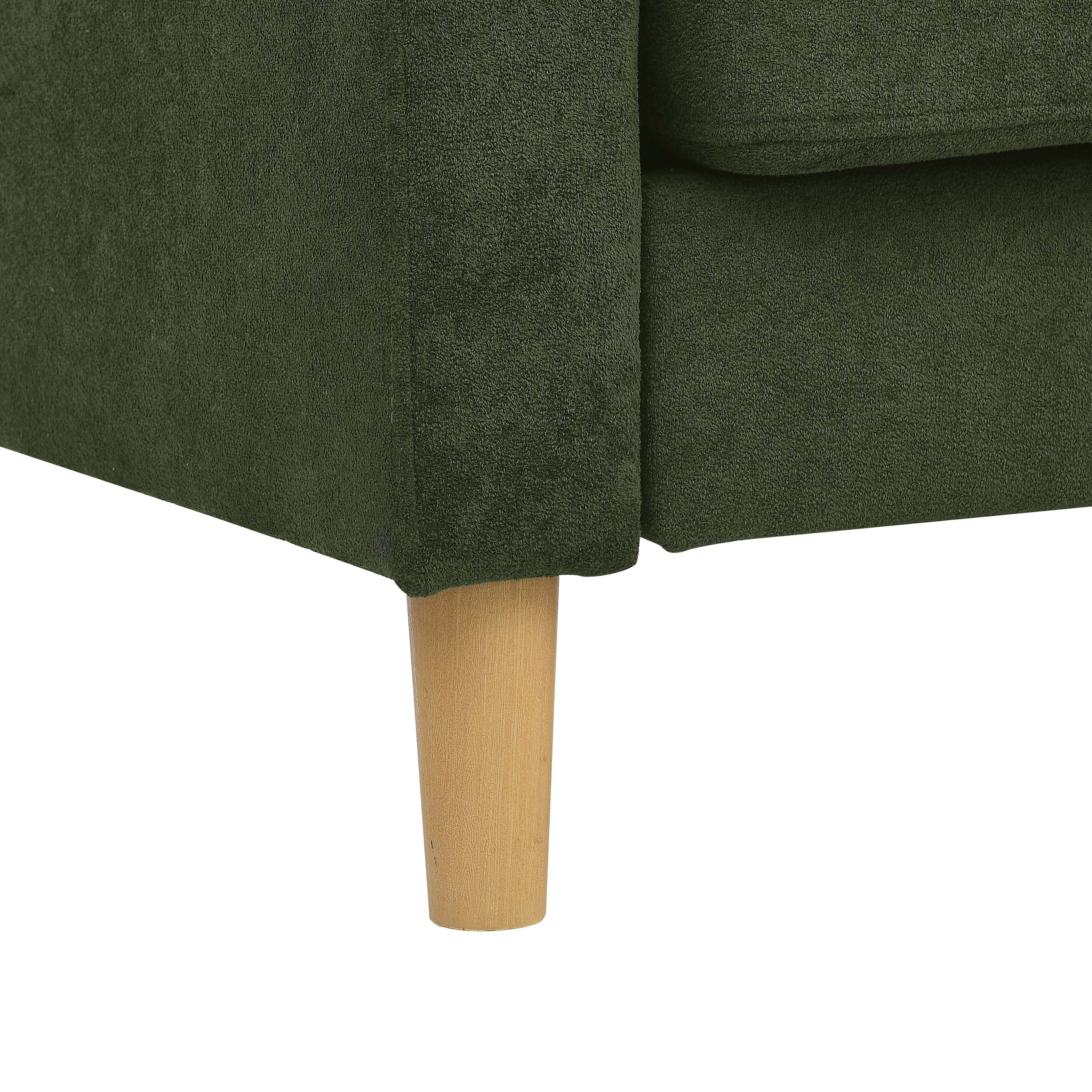 Aukfa 66" Modern Sofa, Minimalist Loveseat for Living Room, 2-Seater Couch w/ Plush Cushions, Green