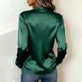 thumbnail image 4 of BUIGTTKLOP Womens Satin Tops Wrap V Neck Top Long Sleeve Shirts Dressy Casual Business Blouses Fall Outfits, 4 of 8