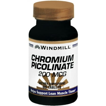 Le picolinate de chrome 200 mcg comprimés par moulin à vent - 60 Ea