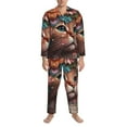 thumbnail image 3 of Hirioo Flower Crown Cat for Men's Pajama Sets 2 Piece Pjs Men's Long-Sleeved Pajama Set Button Down Sleepwear,S-XXL-X-Large, 3 of 7