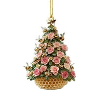 Darzheoy Bee Christmas Ornament Acrylic Funny Hanging Pendant for DIY Xmas Tree Decorations Holiday Party Gift Home Decor Garden Theme