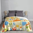 thumbnail image 6 of XMXT Throw Blanket, Orange Bottle Leaf Print Machine Washable Blankets for Sofa, 60 x 50 inches, 6 of 9