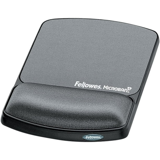 Fellowes Mouse Pad and Wrist Support with Microban Protection, Black