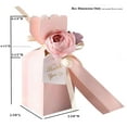 thumbnail image 3 of 20 Pink Candy Box with Pink & Purple Flower Ribbon with Tag in 2.3"Lx2.3"Wx6.1"H Inch for Parties and Wedding, 3 of 4