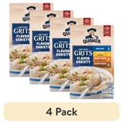 (4 pack) Quaker, Instant Grits, Variety Box, Shelf Stable 9.8 oz