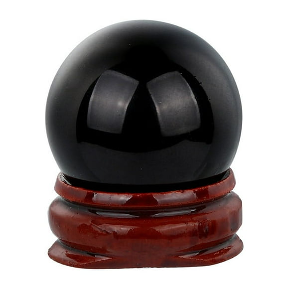 wendunide Desktop Ornament HOT!30mm Natural Quartz Magic Crystal Ball Healing Ball Sphere And Stand Crystal Ball Black