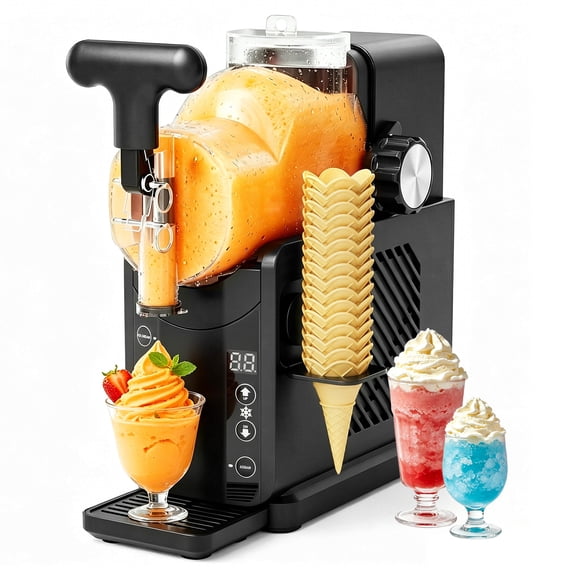 Friwest Slushy Machine with Compressor, No Ice Needed, 5 Preset Slush & Margarita Programs, Self Cleaning