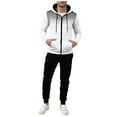 thumbnail image 2 of Yusimy Men's Polka Dot 2-Piece Hoodie Set Loose Athletic Zipper Pocket Drawstring Pants Long Sleeve Casual, 2 of 4