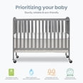 thumbnail image 2 of Dream On Me Folding Full Size Convenience Crib in Steel Grey, Comes With Heavy Duty Locking Wheels, 2 of 9