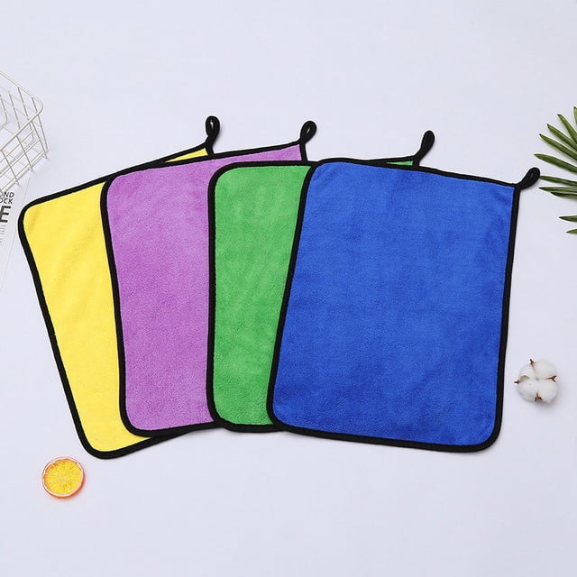 Fiudx Toalla de Lavado de Autos de Terciopelo Coral, Diseño de Microfibra de Doble Cara, Súper Absorbente y Sin Pelusa, Material Suave, Uso Versátil para Pulir y Secar, y para El Detallado de Autos,