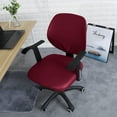 thumbnail image 2 of LAICAIW Housse de Chaise de Bureau Résistante à l'Eau en PU Rouge Extensible Jacquard Élastique 2 Pcs avec Accoudoirs Housse de Chaise d'Ordinateur pour Chaises de Bureau avec Accoudoirs, 2 of 7