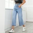 thumbnail image 4 of Sngxgn Women's Ripped Straight Leg Jeans Mid Waist Vintage Jeans(Blue,L), 4 of 8