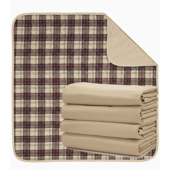 6 Bed Pads Washable Incontinence Underpad Chucks Absorbs 8oz 34 x 36 Plaid