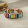 thumbnail image 2 of TOWED22 Bracelet de Perles Réglable en Cuir Chakra Wrap (Multicolore), 2 of 4