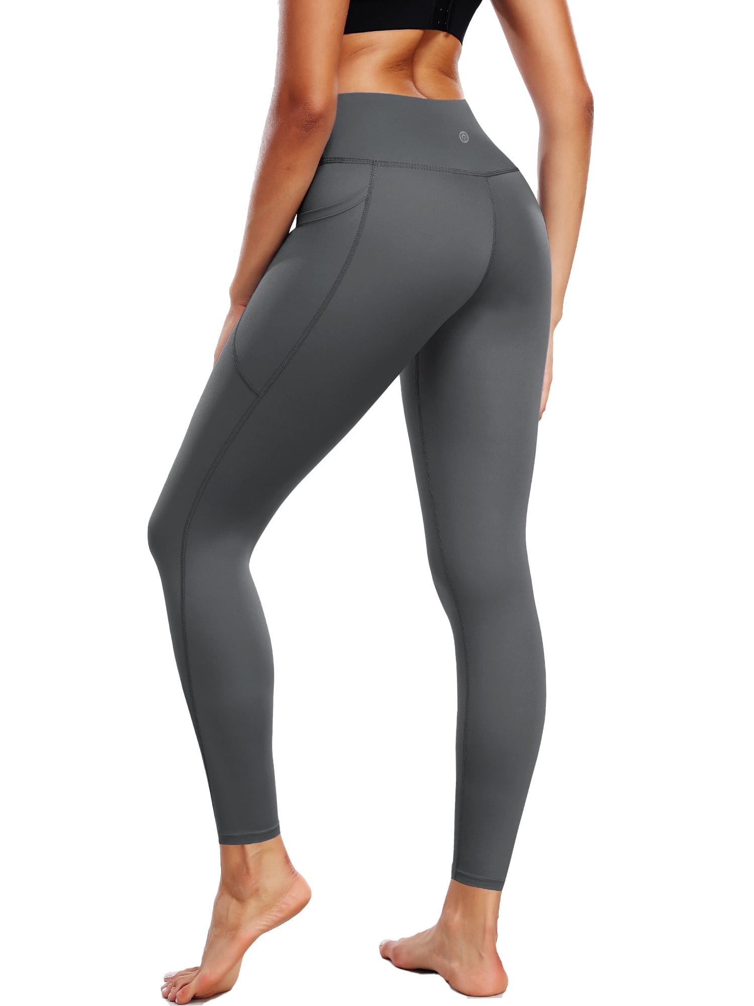 NELEUS Womens Plus Size Compression Yoga Leggings for Workout High Waist Tummy Control with 2 Pockets,Black+Gray+Dark Navy Blue,US Size 2XL