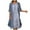 Blue, variant on Ichuanyi Woman Dress, Summer Fashion Women Casual Floral Printing O-Neck Sleeveless Dress Solid Coat Two-Piece Set