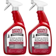 Nature's Miracle Advanced Platinum Stain and Odor Remover and Virus Disinfectant 32 Ounces, Eliminates Tough Dog Messes (Pack of 2)
