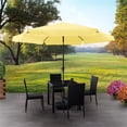 thumbnail image 2 of Afuera Living 10ft Round Tilting Yellow Fabric Patio Umbrella and Round Base, 2 of 15