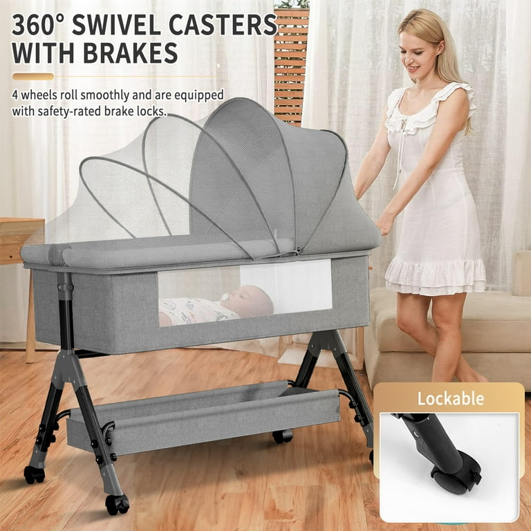 HDJ Bedside Bassinet for Newborns, Adjustable, Bedside Crib HDJ Bedside Bassinet for Newborns, Adjustable, Bedside Crib