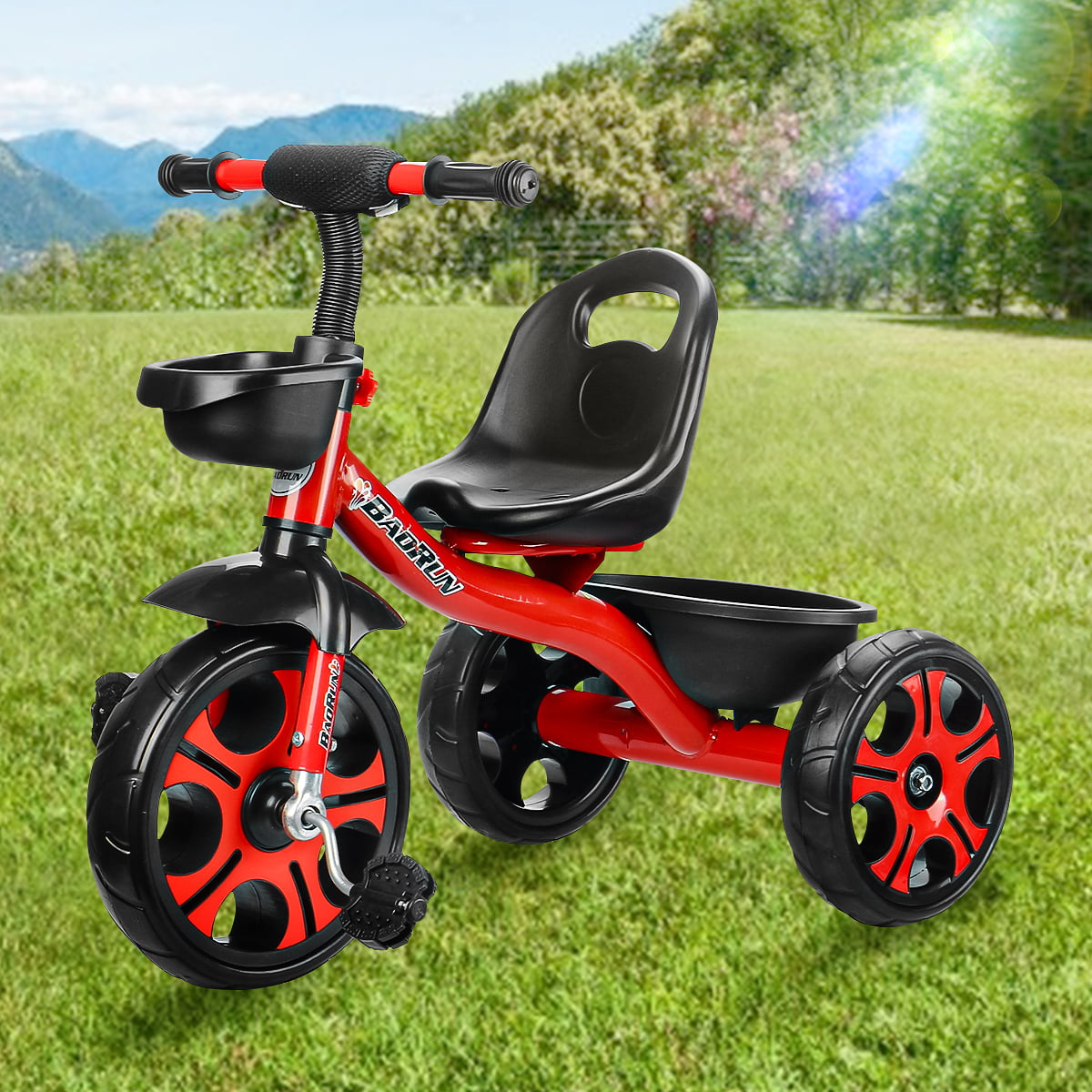 COOL-Series Kids Trike Toddlers Children Tricycle Stroller Trike 3 Wheel Pedal Bike Multicolor for 2 3 4 5 6 Years Old Boys Girls Indoor & Outdoor with Storage Bin and Cup Holder Red
