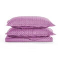 thumbnail image 6 of IR Imperial Rooms 3 Piece Quilt Set Set Soft Microfiber Chevron Bedspread-2 Pillow Shams Purple King, 6 of 10