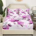 thumbnail image 3 of YST Girls Flower Bed Sheets Set Hydrangea Floral Sheet Set for Women, Orchid Gradient Bed Set Vintage Ombre Twin Sheets, Oil Painting Aesthetic Bedding Set Room Decorative, 3 of 5