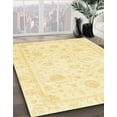 thumbnail image 2 of Ahgly Company Indoor Round Abstract Sun Yellow Oriental Area Rugs, 5' Round, 2 of 6