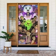 Cartoon-Ghostbusters Door Cover Decorated Banner Tapestry Home Decoration Holiday Party Supplies Door Banner Porch Sign Banner 72.8 x 35.4 Inch