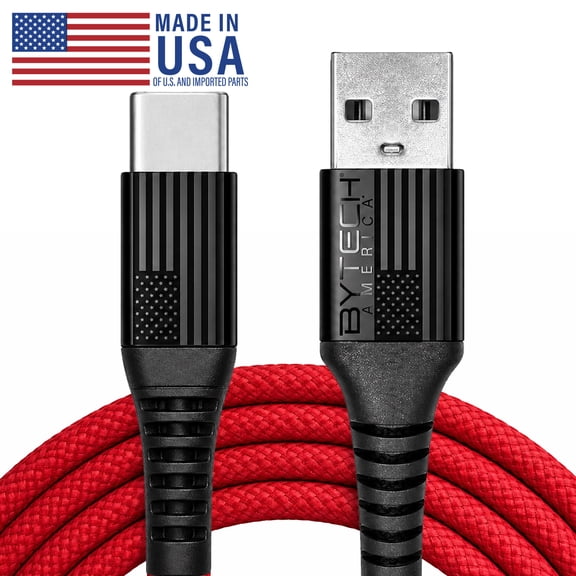 Bytech 6' USB-A to USB-C Cable, Red