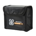 thumbnail image 1 of Bolsa ignífuga y a prueba de explosiones para baterías DJI para drones Avata, fibra ignífuga, resistente al calor, bolsa segura para baterías, color negro, 2 baterías, 1 of 14