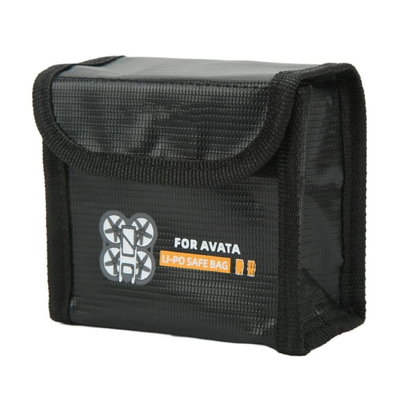 Bolsa ignífuga y a prueba de explosiones para baterías DJI para drones Avata, fibra ignífuga, resistente al calor, bolsa segura para baterías, color negro, 2 baterías