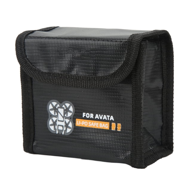 Bolsa ignífuga y a prueba de explosiones para baterías DJI para drones Avata, fibra ignífuga, resistente al calor, bolsa segura para baterías, color negro, 2 baterías