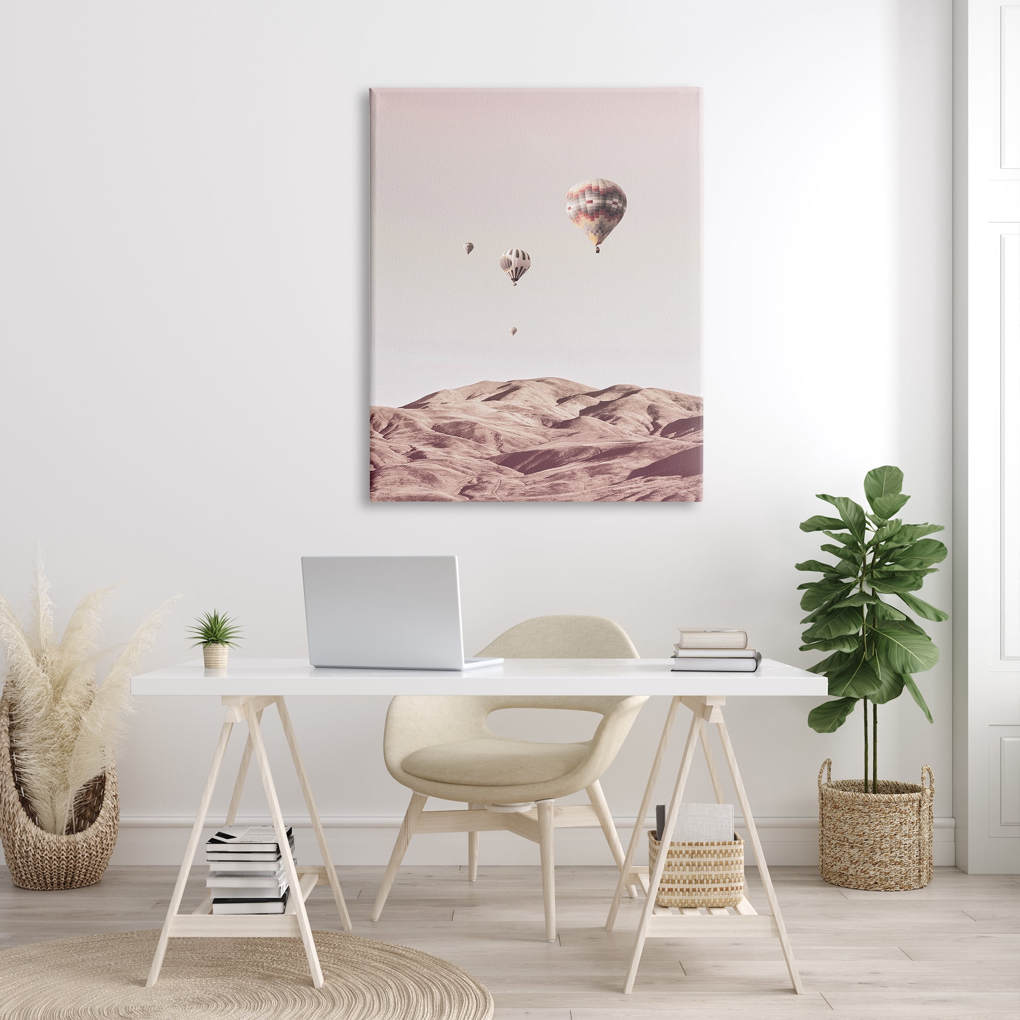 Stupell Industries Hot Air Balloons Southwestern Mountain Muted Landscape Landscape Photography Gallery Wrapped Canvas Print Wall Art, 36 x 48