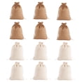 thumbnail image 1 of Dinheiro Paquete de 12 Bolsas para Regalos de Fiesta - Mini Bolsas de Lona con Cordón para Regalos, Cumpleaños de Niños, Fiestas, 13 * 18 cm, 1 of 5