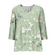 thumbnail image 5 of Fall Clothes for Women Cotton-Linen Lightweight Teacher Outfit Water Resistant Summer Beach Vacation Clothes Curved Hem, Light Green,XXL, 5 of 6