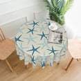 thumbnail image 4 of Summer Round Tablecloth 60 Inch Coastal Starfish Nautical Table Clothes Tropical Beach Rustic Waterproof Reusable Circle Table Cover for Picnic Party Dining Room Home Indoor Outdoor Decor, 4 of 6