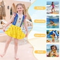 thumbnail image 4 of Marendyee Girls Princess Swimsuits One Piece Short Sleeve Swim Dress with Skirt UPF 50+ Floral Bright Bathing Suits for 3-10 Years, 4 of 18