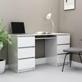 thumbnail image 1 of vidaXL Writing Desk High Gloss White 140x50x77 cm Engineered Wood, 1 of 4