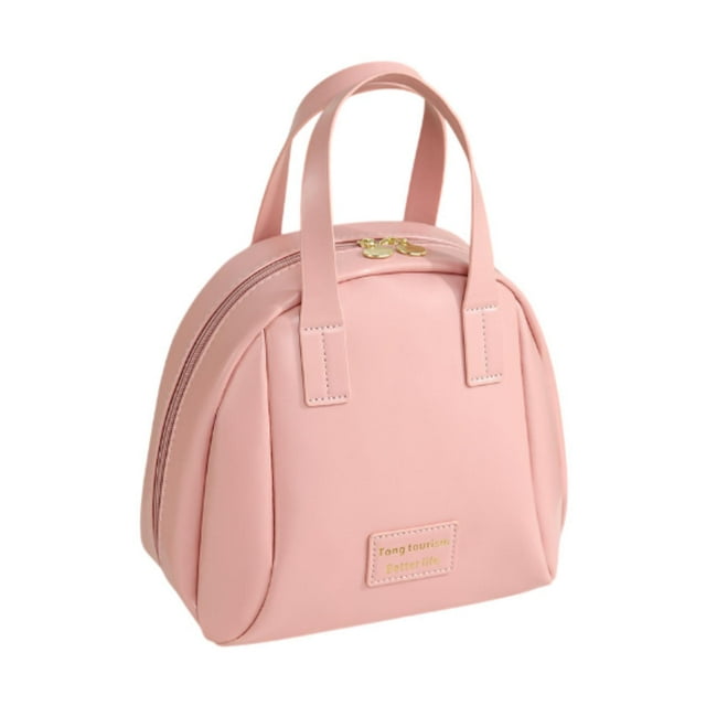 Neceser de viaje para cosméticos, neceser con asa y cremallera, neceser de maquillaje, organizador de maquillaje para uso diario, senderismo, hotel, n rosa