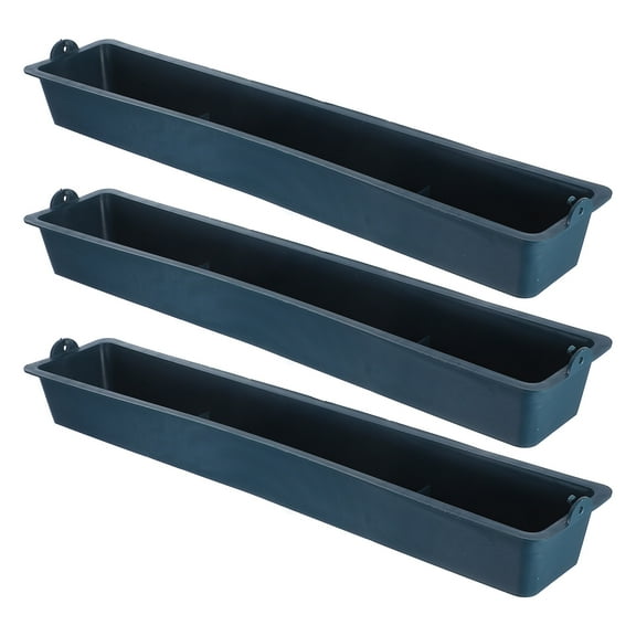 IBASETOY 3Pcs Chicken Feed Trough Plastic Mixed Color for Commercial Farming with Chickens 23.6*3.9*2.8in