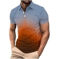thumbnail image 3 of IhhxPro Men's Short Sleeve Gradient Collared Shirt with Button Detail Fashion Casual Summer Slim Fit Cotton Office Golf S-4XL, 3 of 6