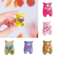 thumbnail image 2 of comerut Pocket Hug Flower Bear Doll Handmade Felt Floral Bouquet Little Bear Plushie Toy Decoration Desktop Ornament Birthday Christmas Gift, 2 of 8