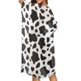 thumbnail image 4 of HELLHERO Cow Long Kimono Swimsuit Cover Up Polyester Breathable Free Size Bathing Suit Cover Up for Women, 4 of 6