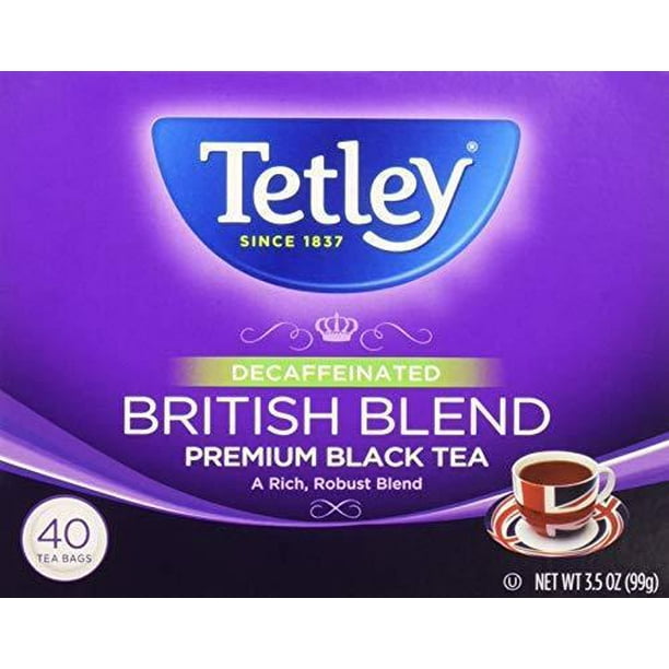Tetley Decaffeinated British Blend Premium Black Tea, 40 Tea Bags