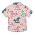 thumbnail image 2 of Dailycode Small Short Sleeve Button Down Shirts Colorful Rocking-horse Casual Shirt 3-10 Years, 2 of 9