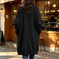 thumbnail image 6 of WIZUTIZ Women's Solid Color Button Down Lapel Collar Coat Mid-Length Long Sleeve Pockets Loose Fit Casual Winter Warm Outerwear, 6 of 7